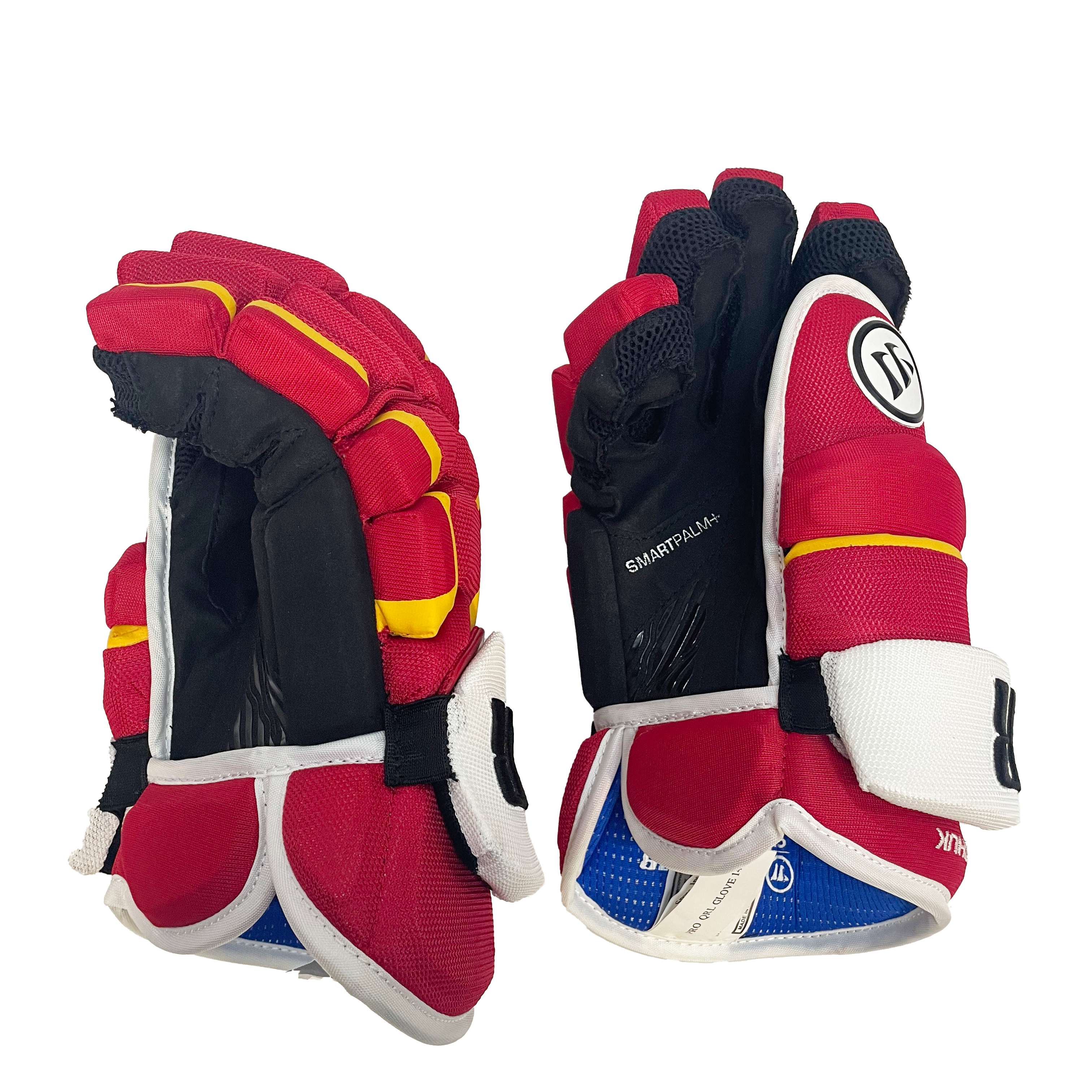 Warrior Covert QRL - Gant NHL Pro Stock - Matthew Tkachuk (Rouge/Jaune/Blanc)